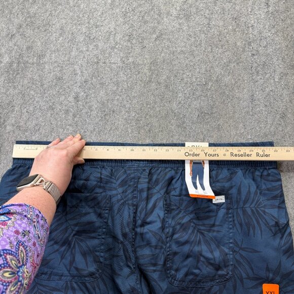 Orvis Jogger Men 2XL XXL Dark Blue Floral Tropical 28" Lyocell Tapered Casual - Picture 10 of 16